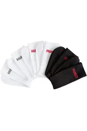HUGO BOSS Socken 6P QS RIB LOGO CC (Packung, 6-Paar, 6er Pack) mit eingestricktem Logo bunt 43-46