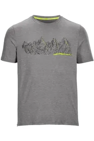 Killtec T-Shirt Lilleo MN TSHRT C Schnelltrocknendes Herren T-Shirt mit Berg-Print und Melange-Optik grau 6XL