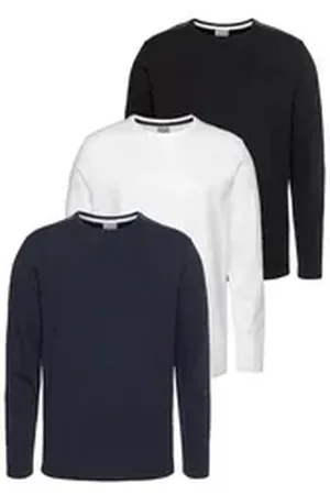 EASTWIND Langarmshirt (3er-Pack) Langarm, Basic-Stil, Rundhals-Ausschnitt, aus 100% Baumwolle blau|schwarz 4XL (68/70)