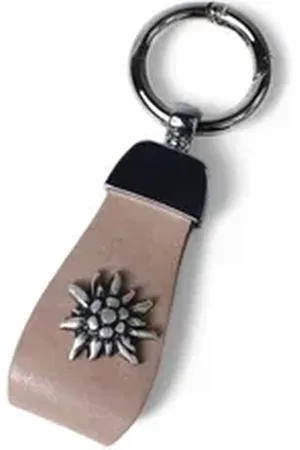 Fronhofer Schlüsselanhänger 19352, Schlüsselanhänger aus Leder mit Strass Zierteil in tollen Farben grau