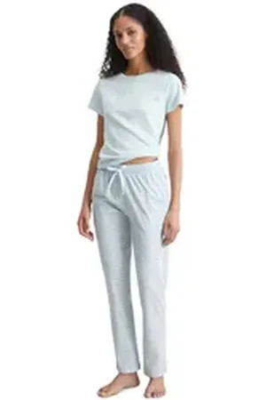 Marc O’ Polo Pyjamahose Mix & Match Cotton mit klassischem Allover-Muster blau S