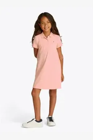 Tommy Hilfiger Polokleid ESSENTIAL POLO DRESS in Knielänge, mit Logostickerei orange 14 (164)