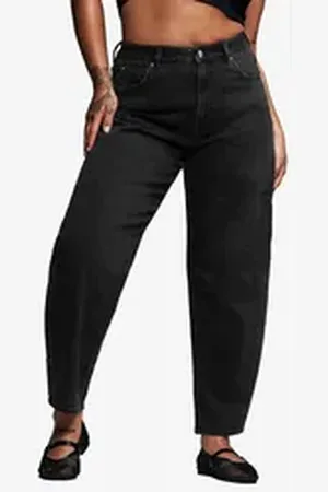 Next 5-Pocket-Jeans Authentic Sanduhr-Jeans mit Barrelschnitt (1-tlg) schwarz 26,5