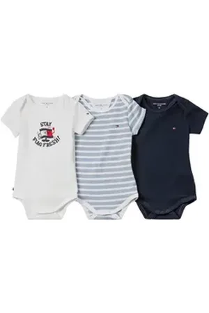 Tommy Hilfiger Kurzarmbody 3 PACK BODY SS GIFTBOX (Packung, 3-tlg., 3er) aus weicher Baumwollmischung blau 80