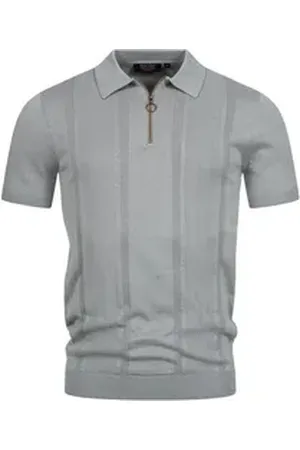 INDICODE Poloshirt INSago Kurzarm-Poloshirt mit Reißverschluss grau M
