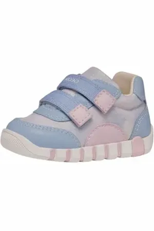 Geox Halbschuhe Lederimitat/Textil Lauflernschuh blau|rosa 22 EU