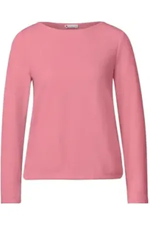 Street one Langarmshirt – Damenshirt mit Raffungen rosa 42