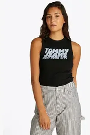 Tommy Hilfiger Tanktop TJW SLIM SH TJ BUBBLE TANK mit Logodruck schwarz L (40)