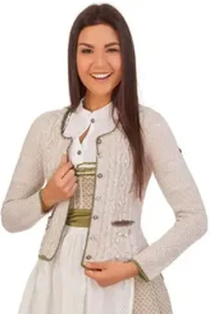 SPIETH & WENSKY Trachtenjacke Trachten Strickjacke - AIDA - beere, natur XXXL