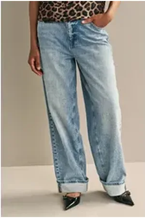 Next Relax-fit-Jeans Umgeschlagene Baggy-Jeans (1-tlg) blau 40,5