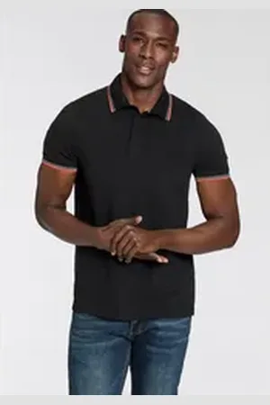 Bruno Banani Poloshirt Kurzarm, schmal geschnitten, Colourblocking-Optik schwarz XXXL (64/66)