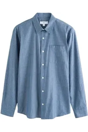 Next Langarmhemd Langärmeliges Chambray-Jeanshemd aus Baumwolle (1-tlg) blau XL