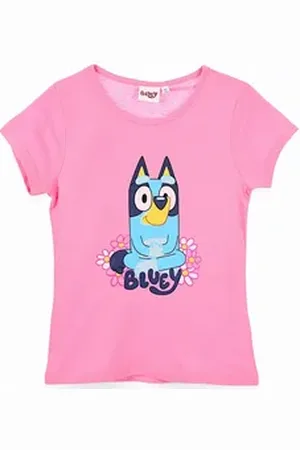 Bluey T-Shirt Jersey Mädchen Kurzarmshirt aus nachhaltigen Materialien Gr. 98 - 116 cm rosa 116 cm