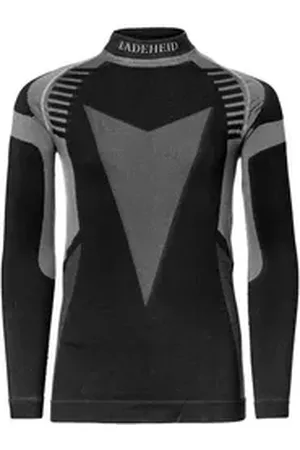 Ladeheid Funktionsunterhemd Funktionsunterwäsche langarm Shirt Thermoaktiv für Kinder, Jungen und Mädchen schwarz|silberfarben 122-128