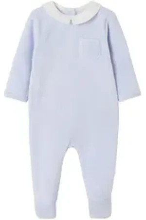 Envie de Fraise Schlafanzug Bio-Kollektion: Baby Samt-Strampler blau 74
