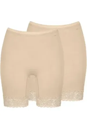 Mey Lange Unterhose 2er Pack Lights (Spar-Set, 2-St) Langbein Schlüpfer - Baumwolle - Ohne auftragende Seitennähte beige|braun 44