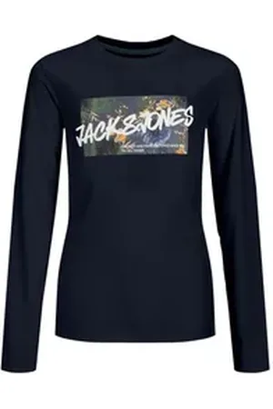 JACK & JONES Langarmshirt JJHAWAII SHAPE TEE LS CREW NECK JNR blau 152