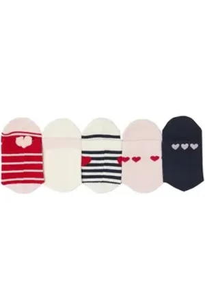 Vertbaudet Socken 5er-Pack Mädchen Socken mit Herzen 5er-Pack rot 19/22