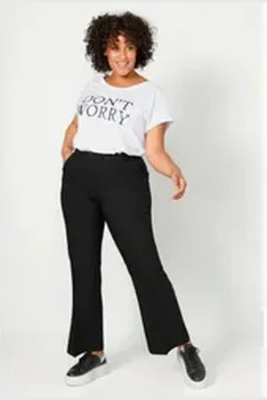 Angel of Style Angel of Style Funktionshose Bootcut-Hose Bügelfalte Schlag 3 Taschen schwarz 42
