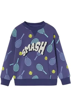 Vertbaudet Sweatjacke Jungen Sport-Sweatshirt mit Tennis-Print blau 110