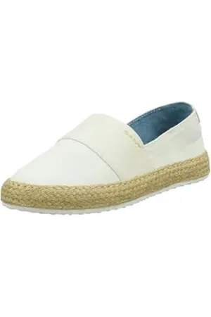 GANT Raffiaville Espadrille, Strandschuh, Slipper mit Bast-Verzierung weiß 37 EU