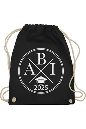 Shirtracer Turnbeutel Abi 2025 Hipster X, Abitur & Abschluss 2025 Geschenk schwarz