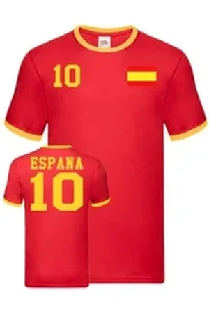 Blondie & Brownie T-Shirt Spanien Spain Sport Trikot Body Fussball Weltmeister WM Copa America gelb|rot 2XL