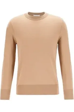 HUGO BOSS Longpullover Strickpullover für Damen in unifarben uni (1-tlg) schwarz