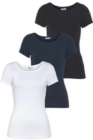 FLASHLIGHTS T-Shirt (Packung, 3-tlg., 3-er Pack) Kurzarm, sehr figurbetonte Passform, aus Feinrippstoff schwarz 40/42
