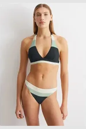 Marc O’ Polo Bikini-Hose Summer Stripes mit elegantem Farbblock-Muster blau S