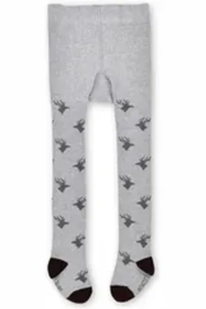 BONDI Trachtensocken Strumpfhose Baby/Kleinkind - HIRSCHE - grau melange grau 98/104
