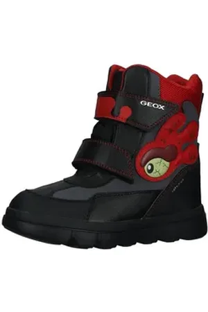 Geox Stiefelette Lederimitat/Textil Winterstiefel rot|schwarz 34 EU