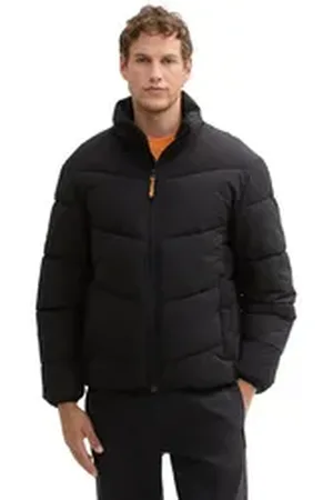 TOM TAILOR Denim Steppjacke mit Logoprint schwarz M