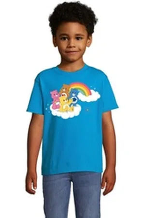 Blondie & Brownie T-Shirt Kinder Glücksbärchis Care Bears Hab-Dich-lieb Bärchis Wolkenland blau 118/128