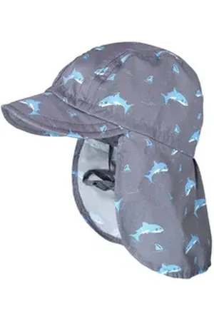 maximo Schirmmütze MINI BOY-Schildmütze, Druck Nackenschutz, Bindeband blau|grau 51
