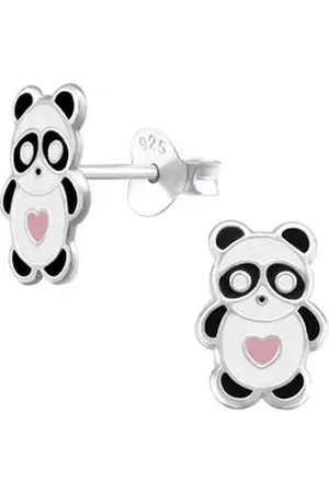Monkimau Ohrring-Set Panda Kinder Ohrringe 925 Silber Ohrstecker, Hypoallergen