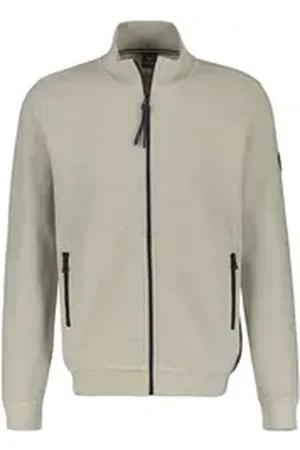 Lerros Sweatjacke Unifarbene Sweatjacke für Herren weiß L