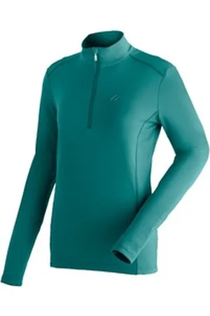 Maier Sports Fleecepullover Jenna Rec Damen Midlayer, elastisches und pflegeleichtes Half-Zip Fleece grün 38