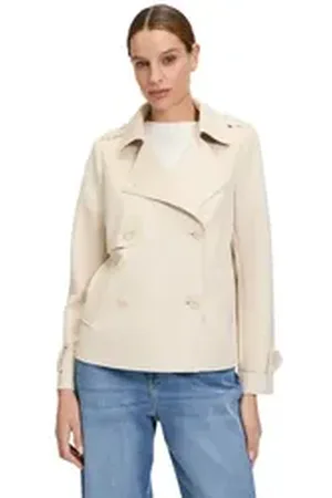 Cartoon Kurzblazer Sommermantel mit Reverskragen Form beige 44