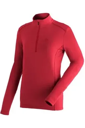 Maier Sports Fleecepullover Jenna Rec Damen Midlayer, elastisches und pflegeleichtes Half-Zip Fleece rot 38