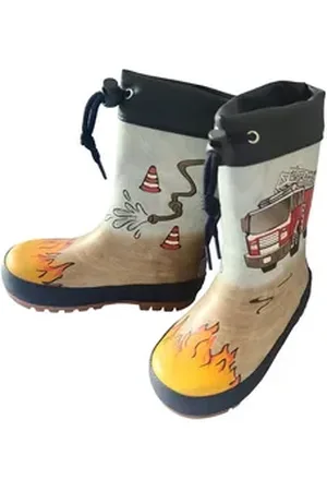 maximo Gummistiefel "Feuerwehr" Fotoprint, gepatcht, Stulpe, Jerseyfutter Gummistiefel blau 32 EU