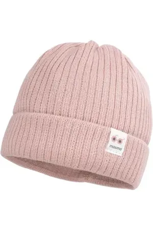 maximo Strickmütze GOTS BABY-Beanie, Rippe Umschlag rosa 45