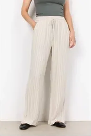 soyaconcept Culotte Hose SC-POULA mit Streifen in Cream (1-tlg) Tunnelzugbändchen beige M (40)