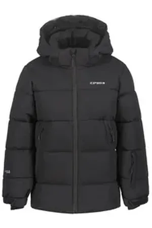 Icepeak Funktionsjacke Louin Winterjacke mit Kapuze und Schneefang schwarz 140