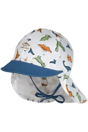 maximo Schirmmütze MINI BOY-Schildmütze, "dino" Nackenschutz, Bindeband, UV 15 weiß 51