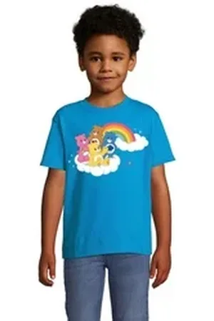Blondie & Brownie T-Shirt Kinder Glücksbärchis Care Bears Hab-Dich-lieb Bärchis Wolkenland blau 130/140