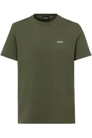HUGO BOSS Rundhalsshirt Tee mit gummiertem Kontrast-Logo grün L