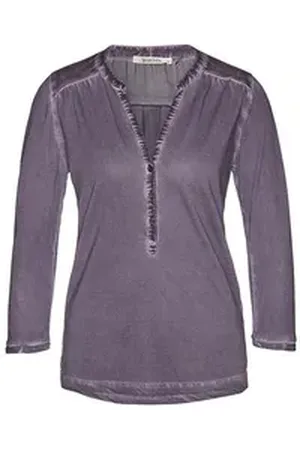 Wunderwerk Kurzarmbluse Henley blouse 3/4 m.t. blau XS