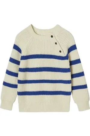Vertbaudet Pullunder Jungen Strickpullover mit Streifen blau 92/98