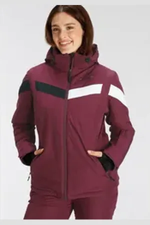 Maier Sports Skijacke Ski Jacke wattiert Damen Wasser & winddicht & atmungsaktiv in großen Größen rot 52